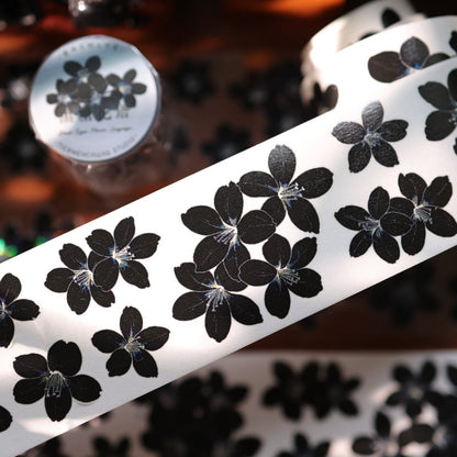 Black Sugar Flower Language Die-Cutting Washi Tape - Sample 100cm