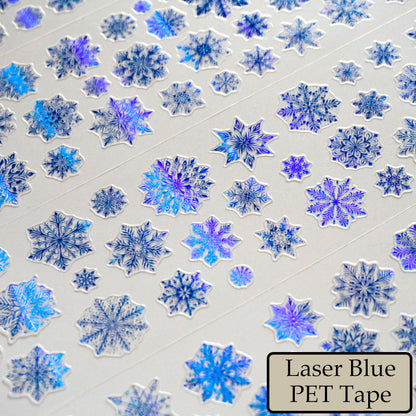 Whole Roll 6cm*5m Aurora Snowflake Die Cutting Shell Light PET Tape
