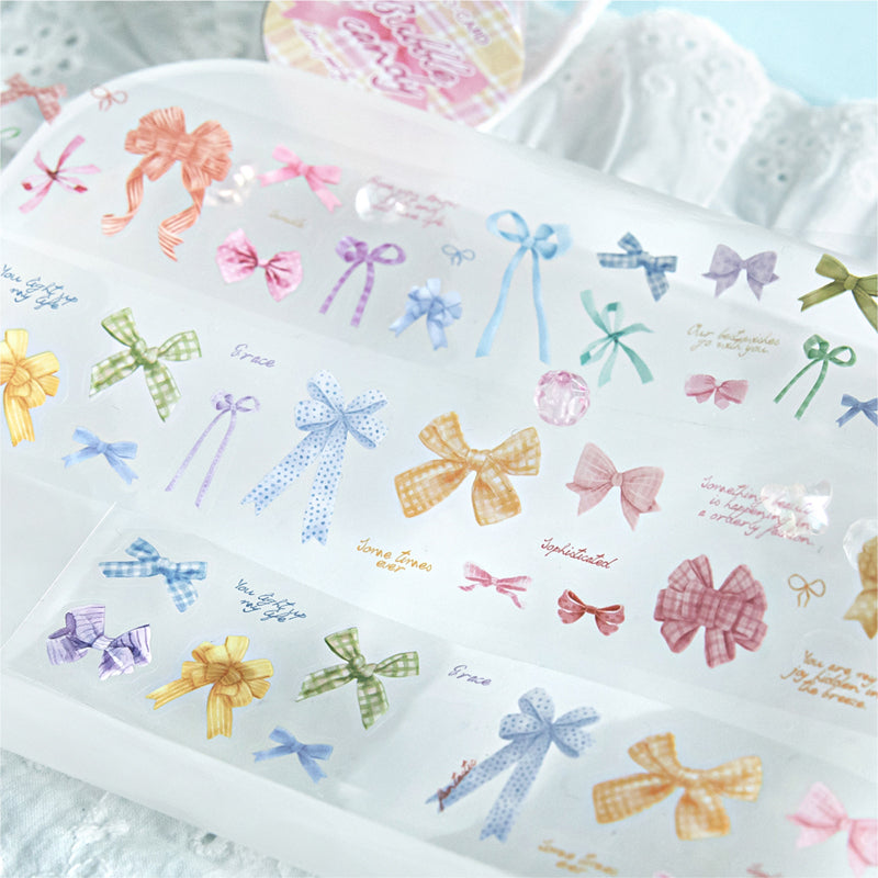 Bow Party Series Die Cutting PET Tape featuring party designs for journaling, scrapbooking and collage