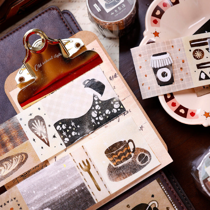 Whole Roll 4cm*5m Coffee Color Language Washi Tape featuring color designs for journaling, scrapbooking and collage