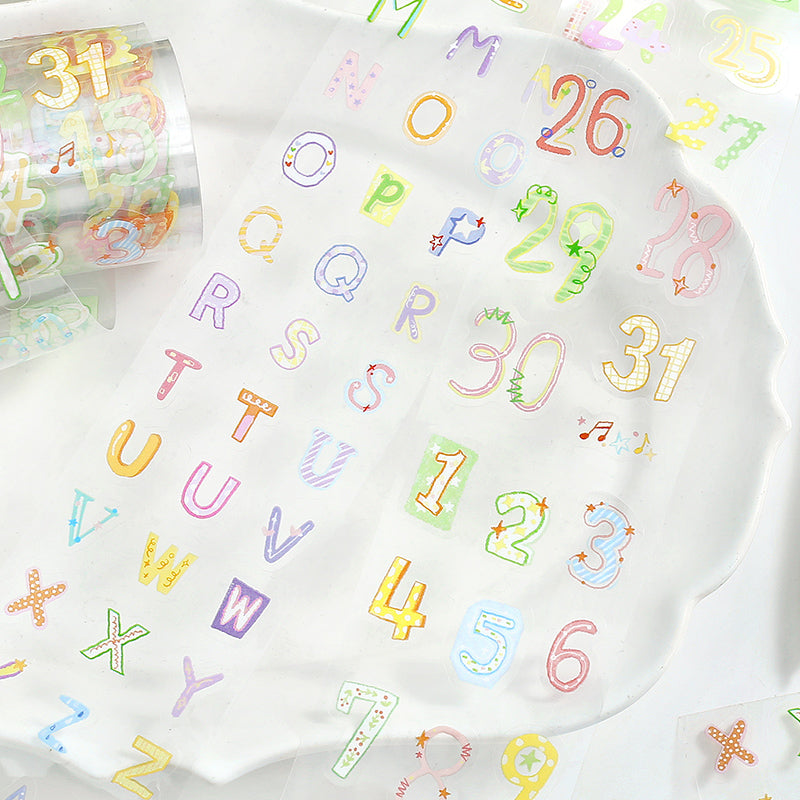 Colorful Fun Words Series Die Cutting PET Tape featuring color designs for journaling, scrapbooking and collage