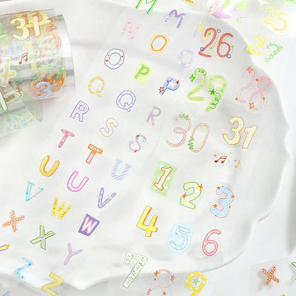 Colorful Fun Words Series Die Cutting PET Tape featuring color designs for journaling, scrapbooking and collage