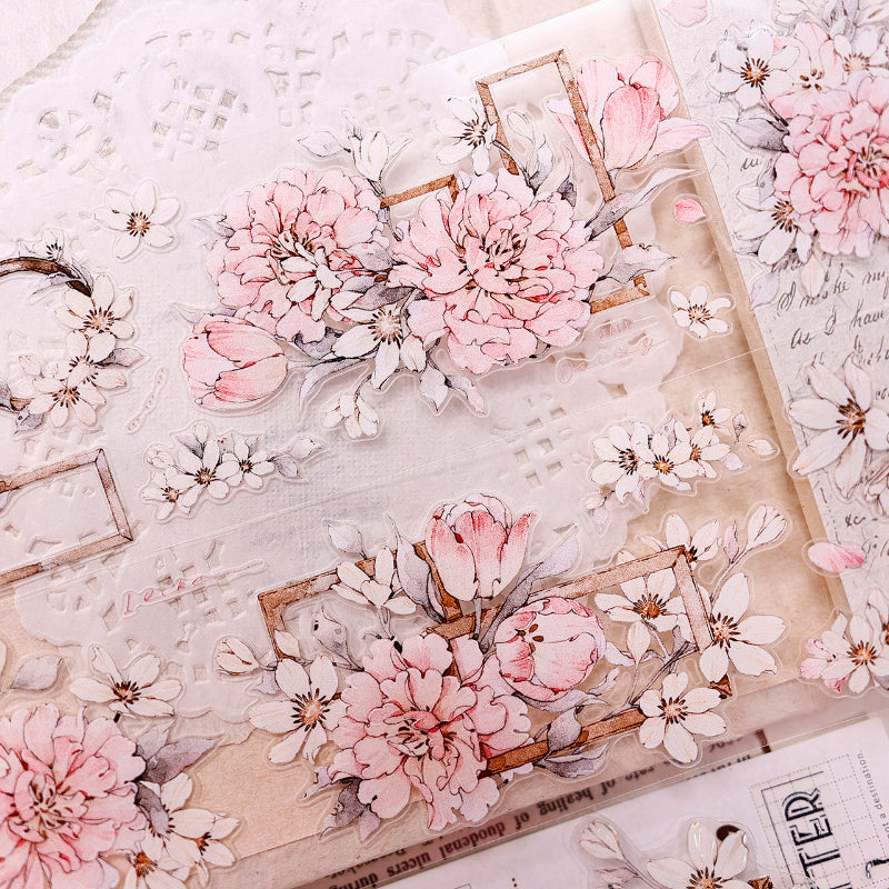 Fluffy flower petals Die-Cutting Washi Tape - Sample 150cm
