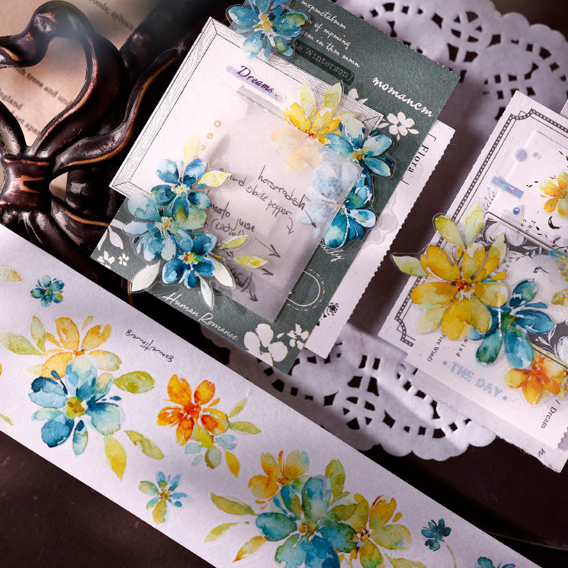 4.5cm*125cm Collect Blue Die Cutting Washi/PET Tape