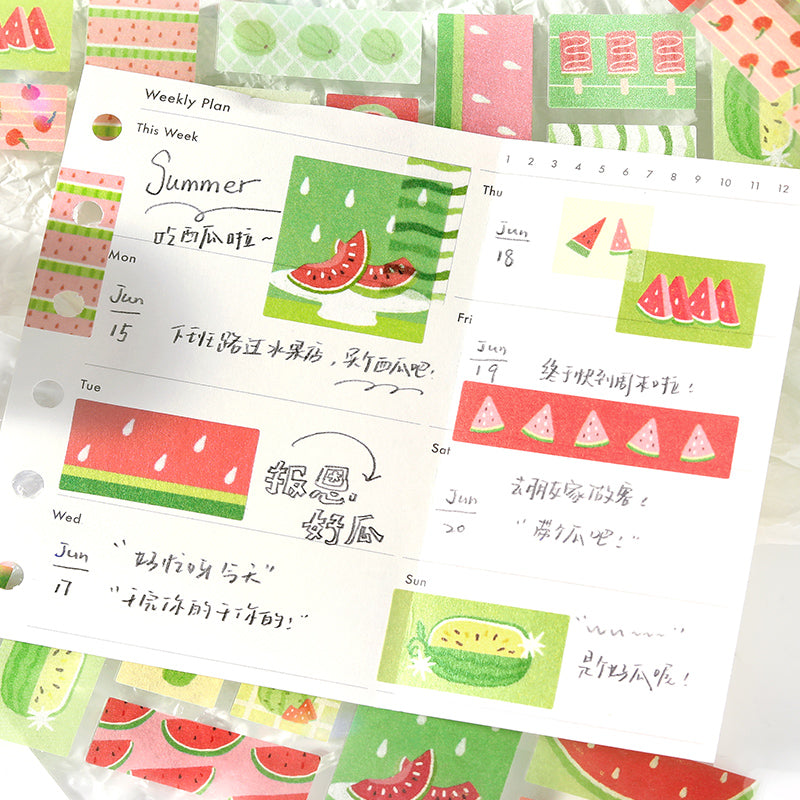 Endless Summer Series Die Cutting Washi Tape featuring summer designs for journaling, scrapbooking and collage