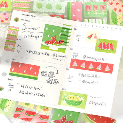 Endless Summer Series Die Cutting Washi Tape featuring summer designs for journaling, scrapbooking and collage