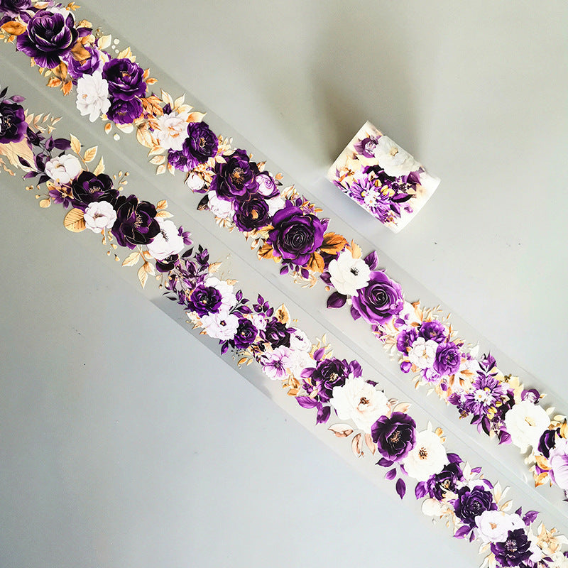 Flowering Season Series PET Tape featuring flower, and sea designs for journaling, scrapbooking and collage