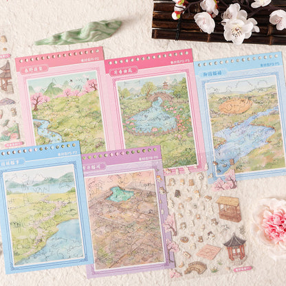 Mountain Field Exploration Series 3D Sticker Book featuring book designs for journaling, scrapbooking and collage