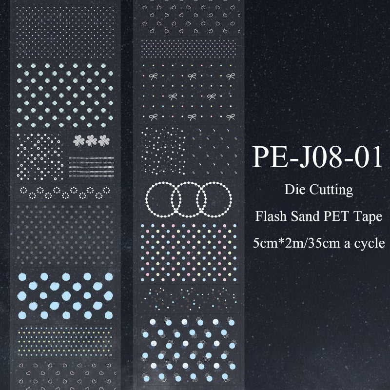 Dot Mark Series Die Cutting Flash Sand PET Tape
