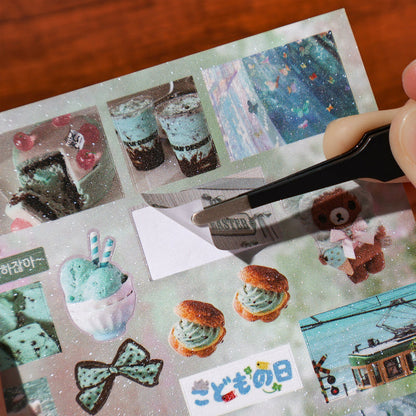 Memory Fragment Series Sticker Book featuring book designs for journaling, scrapbooking and collage