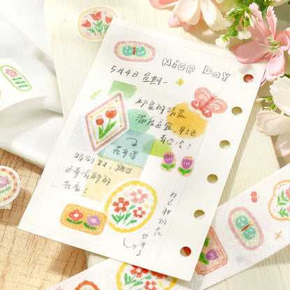 Plant Diary Notes Series Die Cutting Flash Washi Tape for journaling, scrapbooking and collage