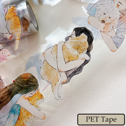 Whole Roll 6cm*10m Pet Companionship Die Cutting Washi/PET/Fog PET Tape