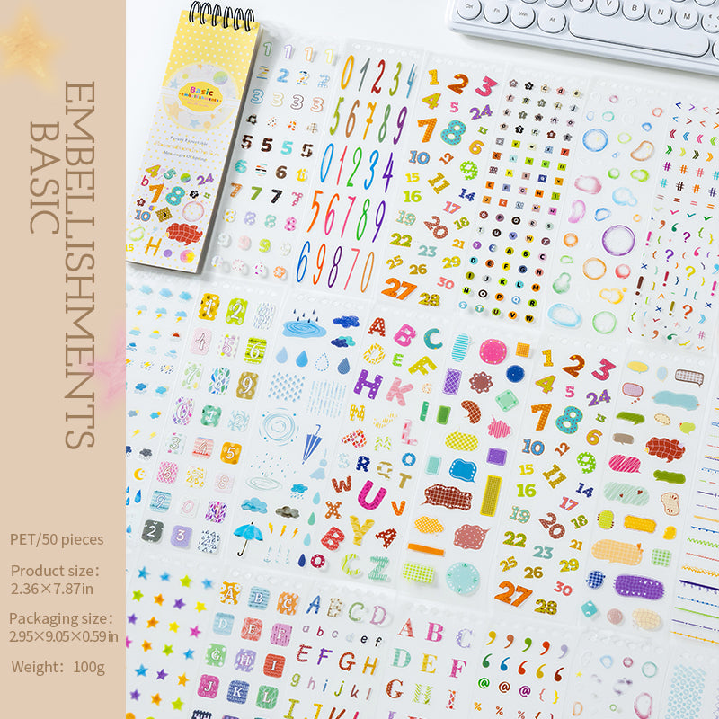 Basic Accent Series Sticker Book featuring book designs for journaling, scrapbooking and collage