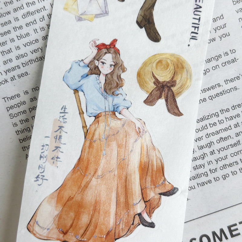 5.5cm*125cm Gleaming Silhouettes Die Cutting Washi/PET Tape for journaling, scrapbooking and collage