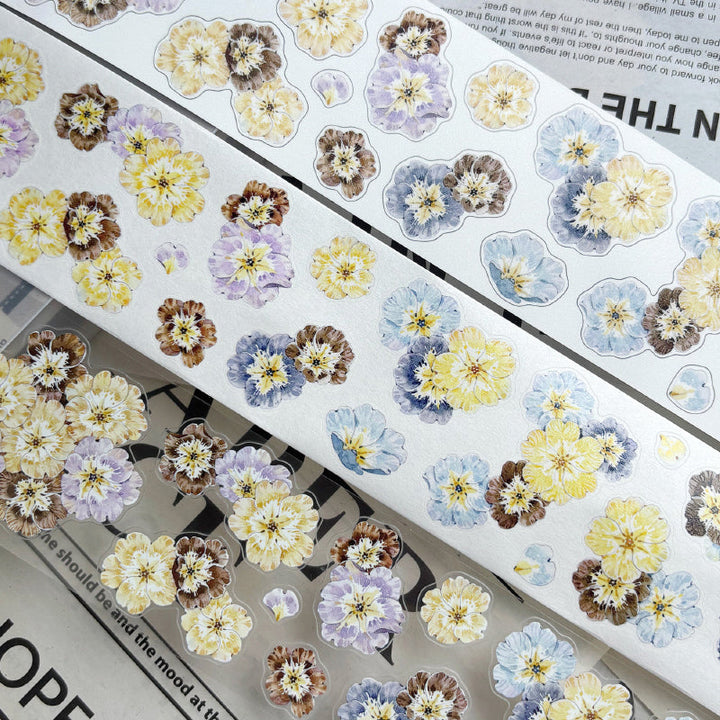 5cm*100cm Fairy Primrose Die Cutting Washi/PET/Flash Sand Synthetic Paper Tape featuring rose, and fairy designs for journaling, scrapbooking and collage