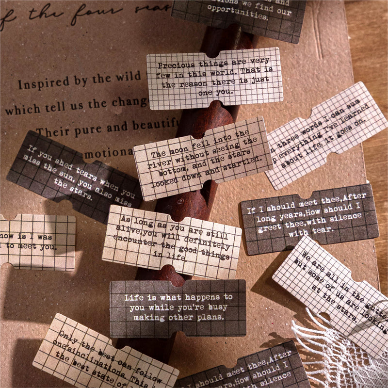 Label Element Series Die Cutting White Kraft Paper Tape featuring white designs for journaling, scrapbooking and collage