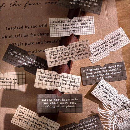 Label Element Series Die Cutting White Kraft Paper Tape featuring white designs for journaling, scrapbooking and collage