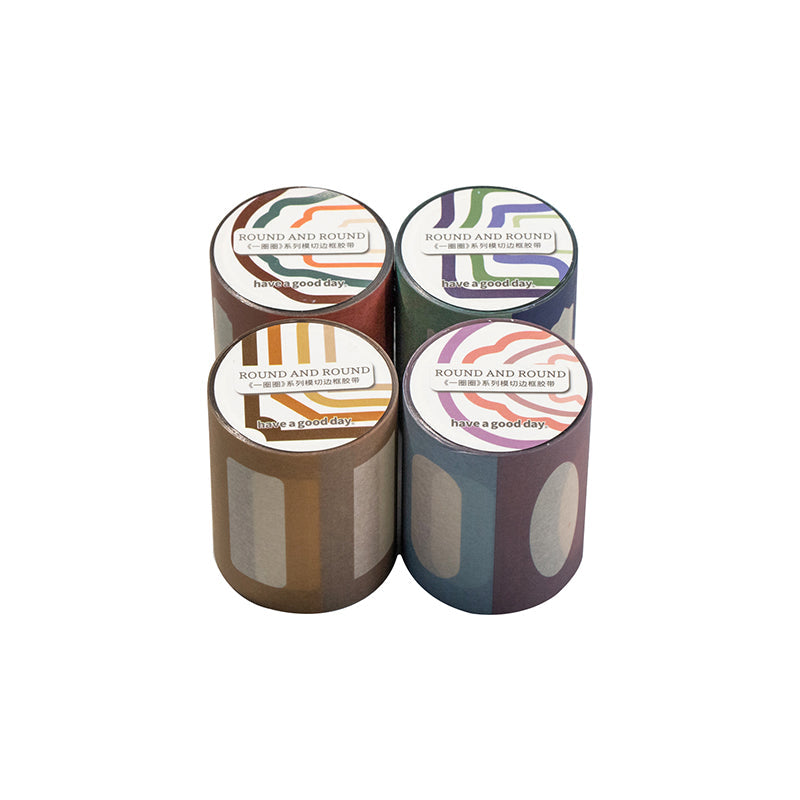 Round And Round Series Die Cutting Washi Tape for journaling, scrapbooking and collage