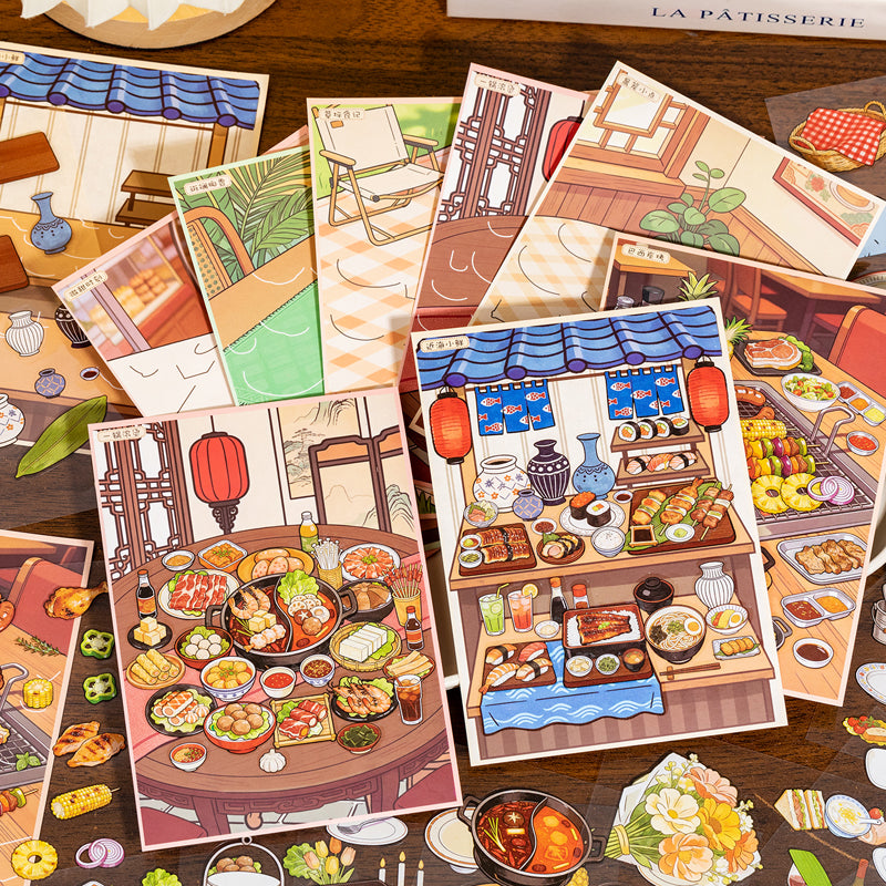 Flavor Moments Series 3D Sticker Book featuring book designs for journaling, scrapbooking and collage