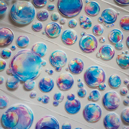Whole Roll 6cm*5m Colorful Bubbles Die Cutting Shell Light PET Tape