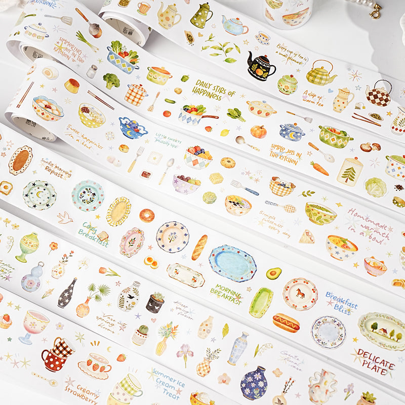 Porcelain Object Series Die Cutting Writing Paper Tape for journaling, scrapbooking and collage