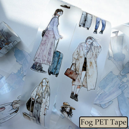 4.5cm*333cm Set Off On Journey Die Cutting Washi/PET/Fog PET Tape