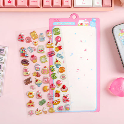 3D Colorful Jelly Series Sticker featuring color designs for journaling, scrapbooking and collage