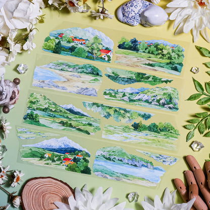 6cm*100cm Attractive Scenery PET Tape for journaling, scrapbooking and collage