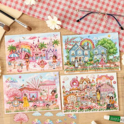 Flower Path Fantasy Journey Sticker Book