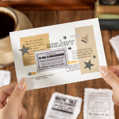 Textual Theatre Series PET Tape for journaling, scrapbooking and collage