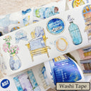 6cm*166cm Blue Atmosphere Die Cutting Washi/PET/Fog PET Tape