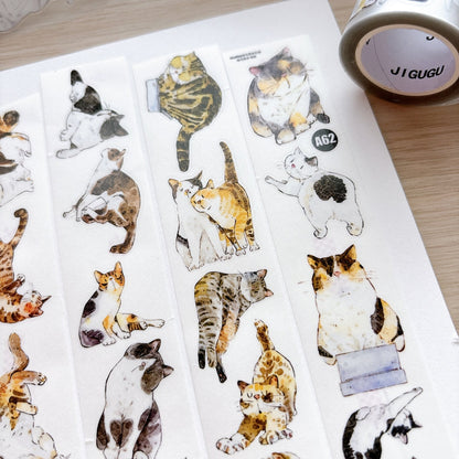 3cm*200cm Cute Cat Die Cutting Washi/PET/Fog PET Tape