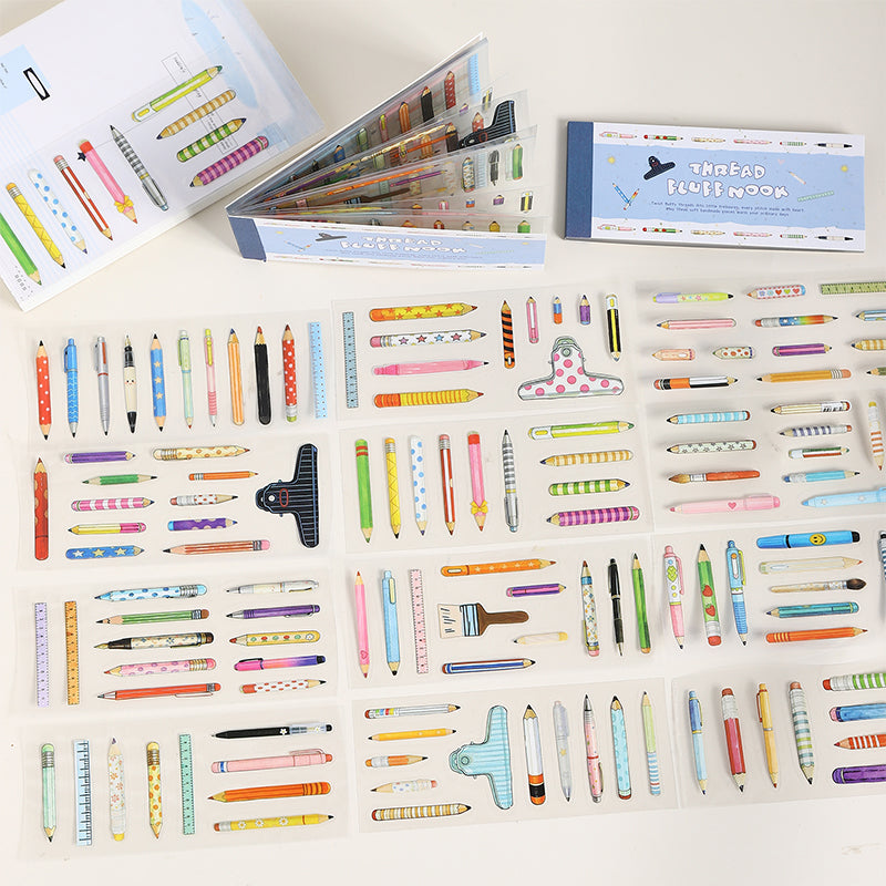 Line Flannel Shop Series Sticker Book featuring book, and shop designs for journaling, scrapbooking and collage