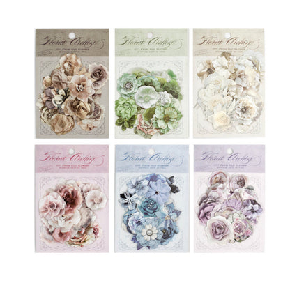 Flower Cutting Old Treasures Series Sticker featuring old, and flower designs for journaling, scrapbooking and collage