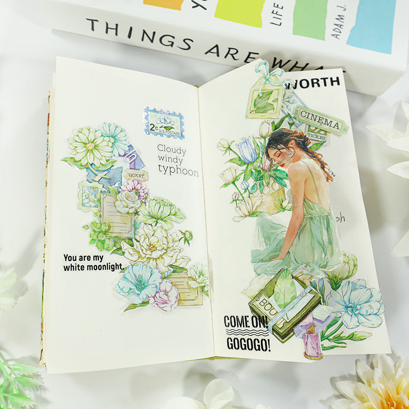 Spring time Shell Light PET Tape featuring spring, and light designs for journaling, scrapbooking and collage