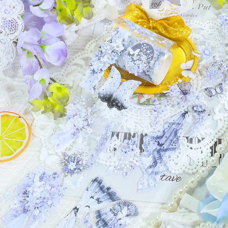 Sheer Floral Frame PET Tape featuring floral designs for journaling, scrapbooking and collage