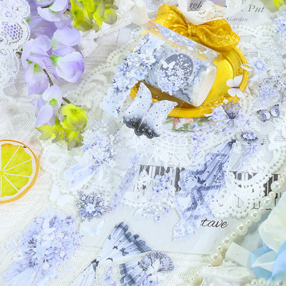 Sheer Floral Frame PET Tape featuring floral designs for journaling, scrapbooking and collage