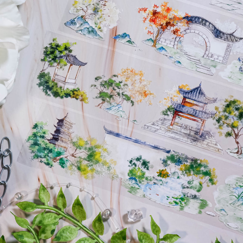 Whole Roll 5.5cm*5m Spring is in full bloom PET Tape featuring spring designs for journaling, scrapbooking and collage