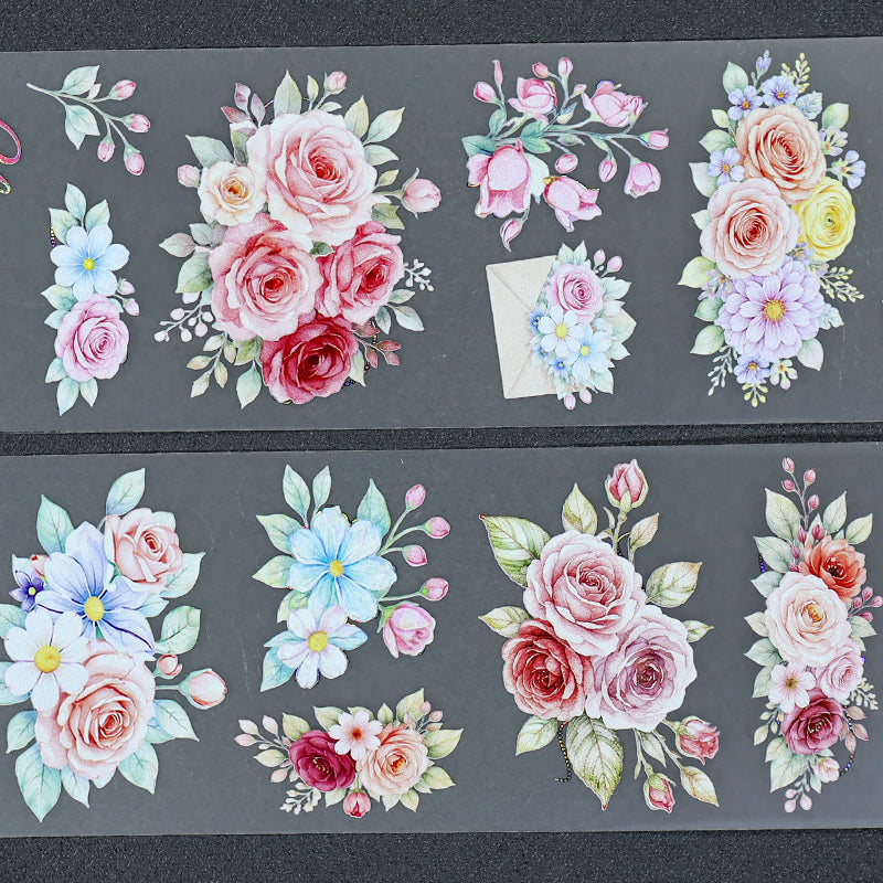 Flower Language Diary Shell Silver Fog PET Tape