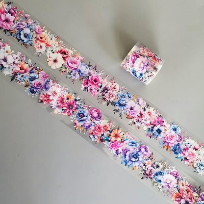 Flowering Season Series PET Tape featuring flower, and sea designs for journaling, scrapbooking and collage