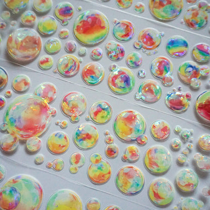 Whole Roll 6cm*5m Colorful Bubbles Die Cutting Shell Light PET Tape