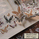 6cm*100cm Lace Butterfly Mist Die Cutting Shell Silver/Gold/Light PET Tape