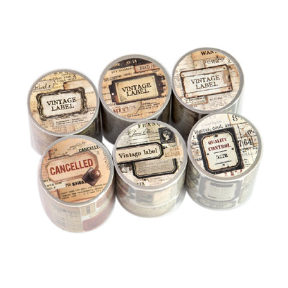 Retro Markings Series Die Cutting Washi Tape featuring retro designs for journaling, scrapbooking and collage