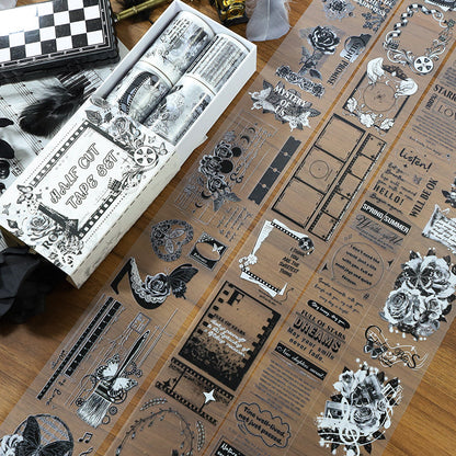 Patterned Vintage Tape Set featuring vintage designs for journaling, scrapbooking and collage
