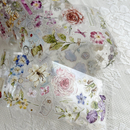 Whole Roll 6cm*5m Embroidered Flower Letter Die Cutting Washi/PET Tape