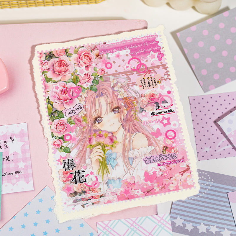 Resting Place Series Sticker Book featuring lace, and book designs for journaling, scrapbooking and collage