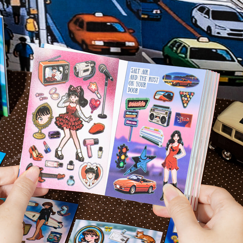 Showa Holiday Series Sticker Book featuring book designs for journaling, scrapbooking and collage