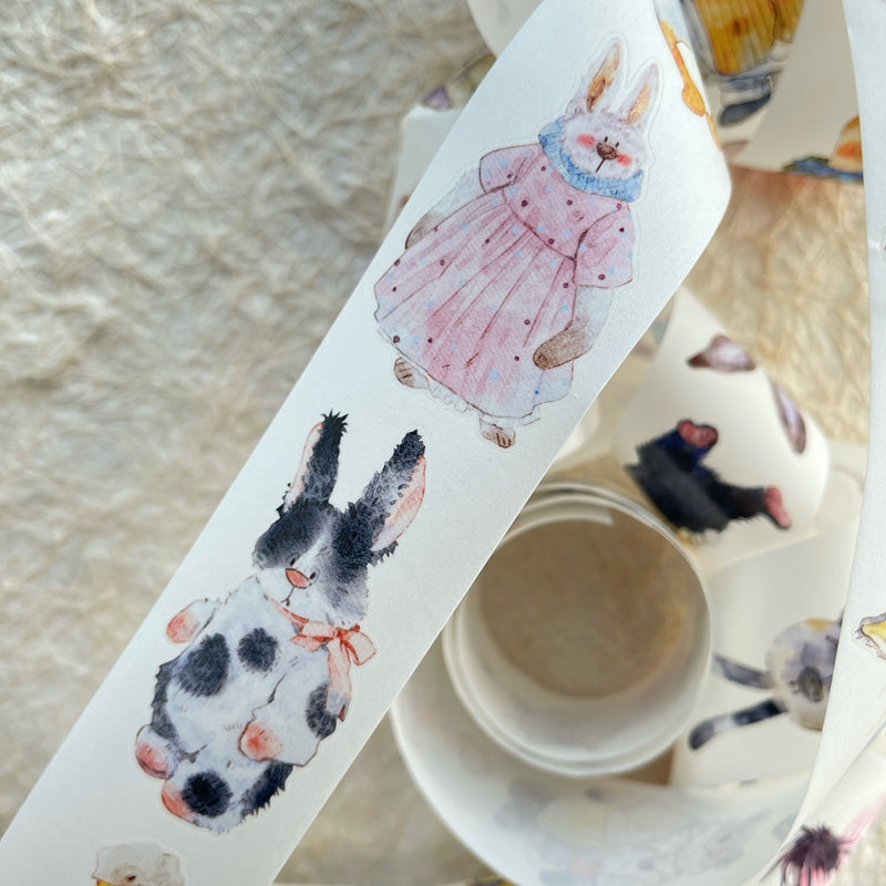 4cm*333cm Cute doll Die Cutting Washi/PET/Fog PET Tape for journaling, scrapbooking and collage