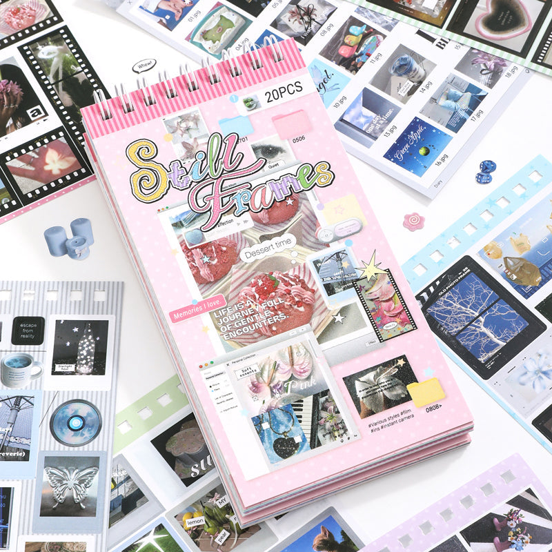 Fragment Log Series Sticker Book featuring book designs for journaling, scrapbooking and collage