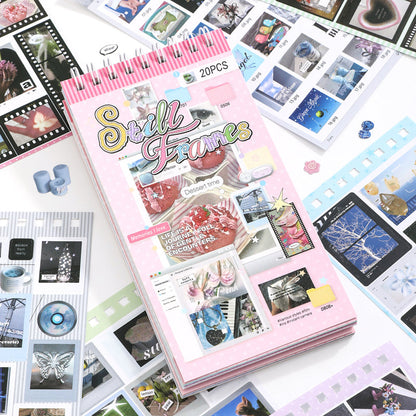 Fragment Log Series Sticker Book featuring book designs for journaling, scrapbooking and collage